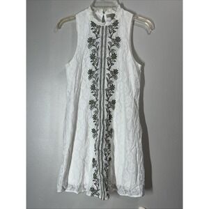 Polagram Women's Dress Lined Sleeveless Floral‎ Embroidered